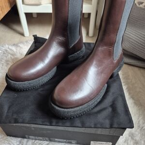 Dries Van Noten Dark Brown Leather Boots